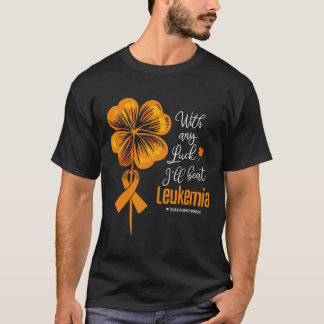 Camiseta Com sorte, eu vencerei a consciência da leucemia