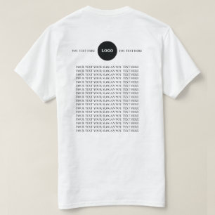 Camiseta com texto de logotipo personalizado