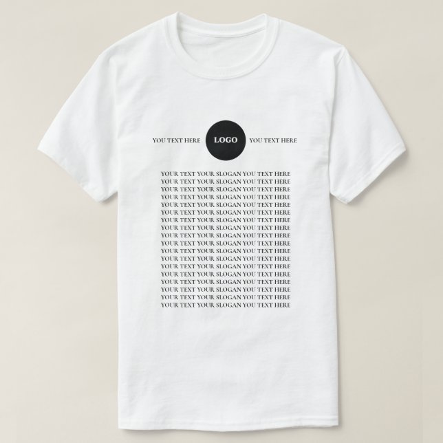 Camiseta com Texto de Logotipo Personalizado (Frente do Design)