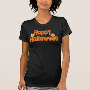 Camiseta com Texto Divertido de Feliz Halloween