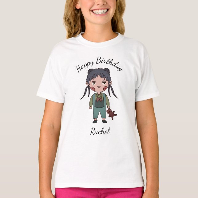 Camiseta com texto Feliz Aniversário (Frente)