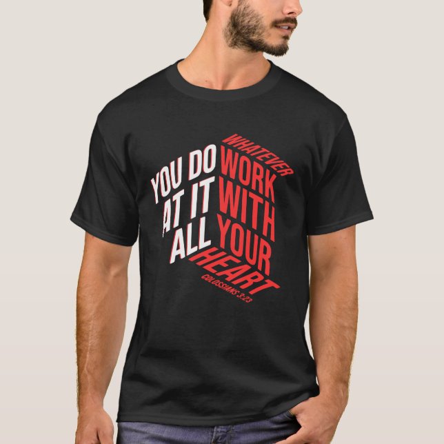 Camiseta Com Todo O Coração - Colossianos 3:23 (Frente)