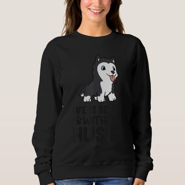 Camiseta Com um adorável cão husky siberiano (Frente)