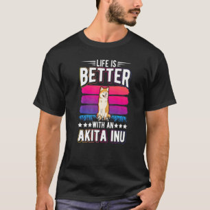 Camiseta Com Um Akita Inu