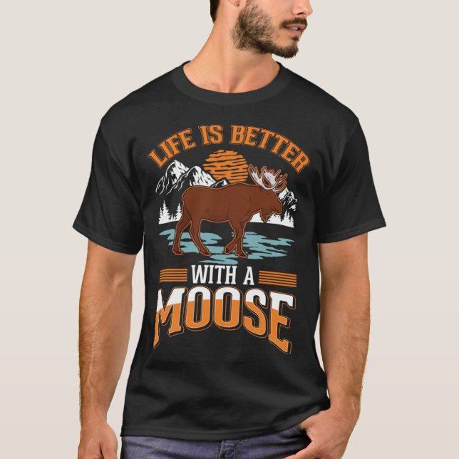 Camiseta com um alçapão alce da Escandinávia 1 (Frente)