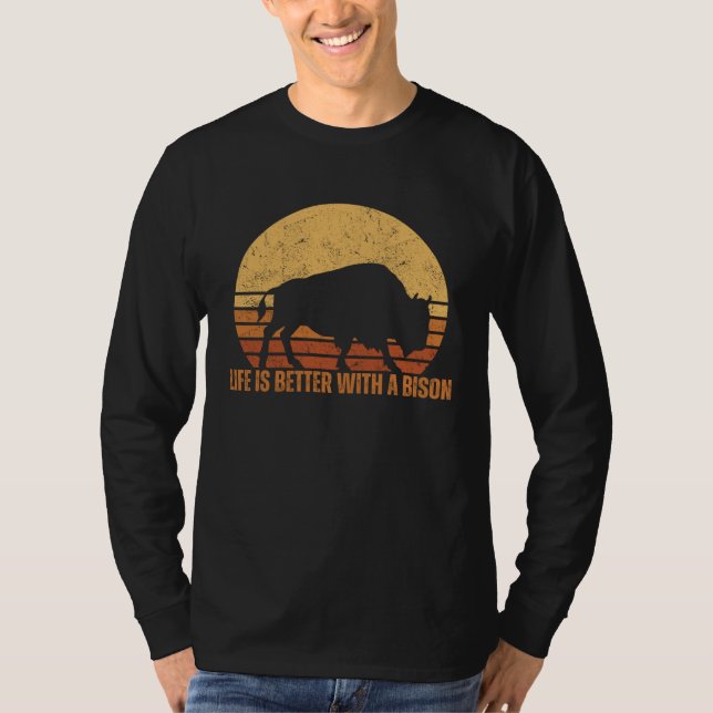 Camiseta Com um búfalo bisão (Frente)