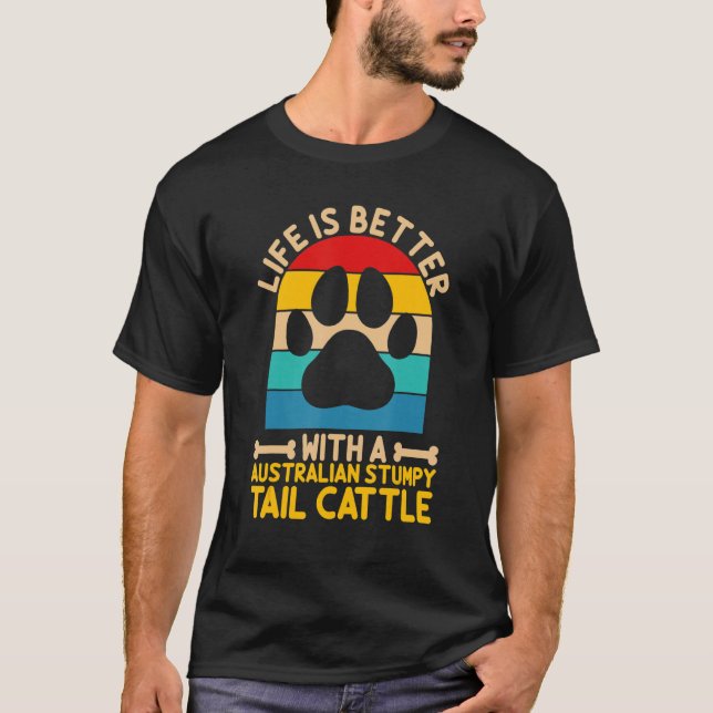 Camiseta com um gado australiano de rabo caótico (Frente)