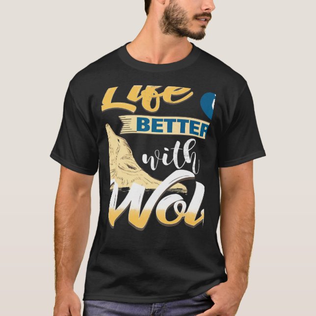 Camiseta Com um lobo designs incríveis e legais presentes (Frente)