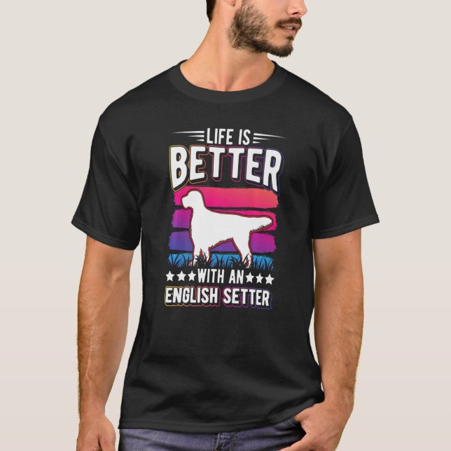Camiseta Com Um Setter Inglês (Frente)