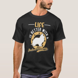 Camiseta Com um Shetland Sheepdog Sheltie