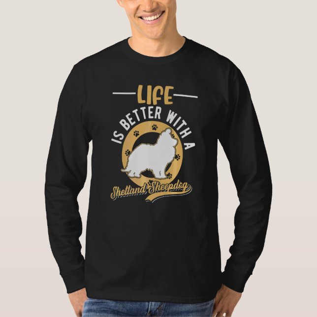 Camiseta Com um Shetland Sheepdog Sheltie (Frente)
