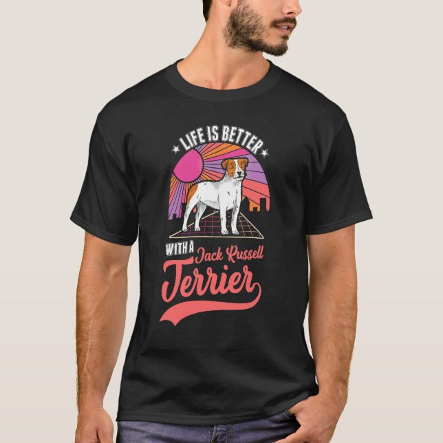 Camiseta Com um Terrier Jack Russell (Frente)