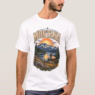 Camiseta com uma estampa de paisagem MONTANA