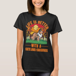 Camiseta com uma Shetland Sheepdog Mini Collie Sheltie