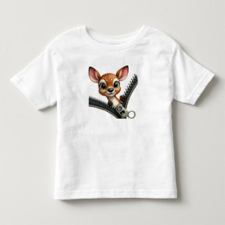 Camiseta com Zíper e Cervo Bebê 3D Fofo