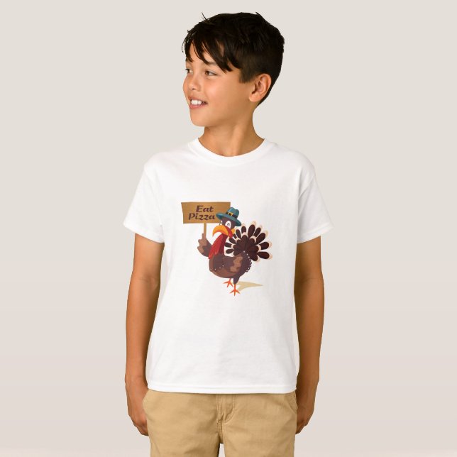 Camiseta Coma a acção de graças engraçada de Turquia da (Frente Completa)