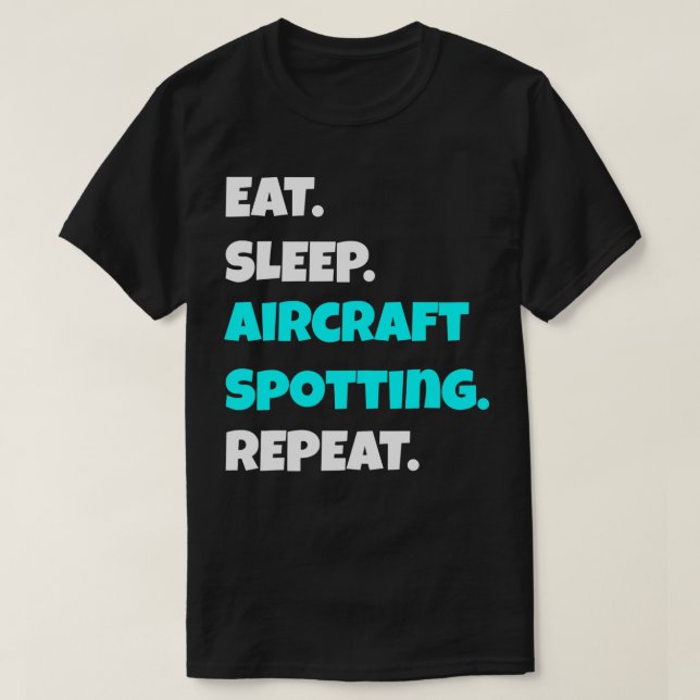 Camiseta Coma a aeronave adormecida a detectar repetidament (Frente do Design)