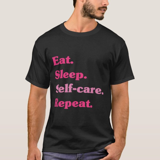 Camiseta Coma a autoassistência no sono, alertas de saúde m (Frente)