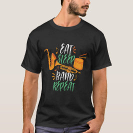 Camiseta Coma a Banda do sono Repita a Banda engraçada