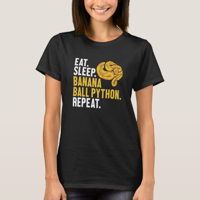 Camiseta Coma a Bola de Banana do Sono Python Repetir a Bol (Frente)