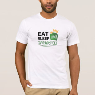 Camiseta Coma a Camisa-T da Planilha do Sono