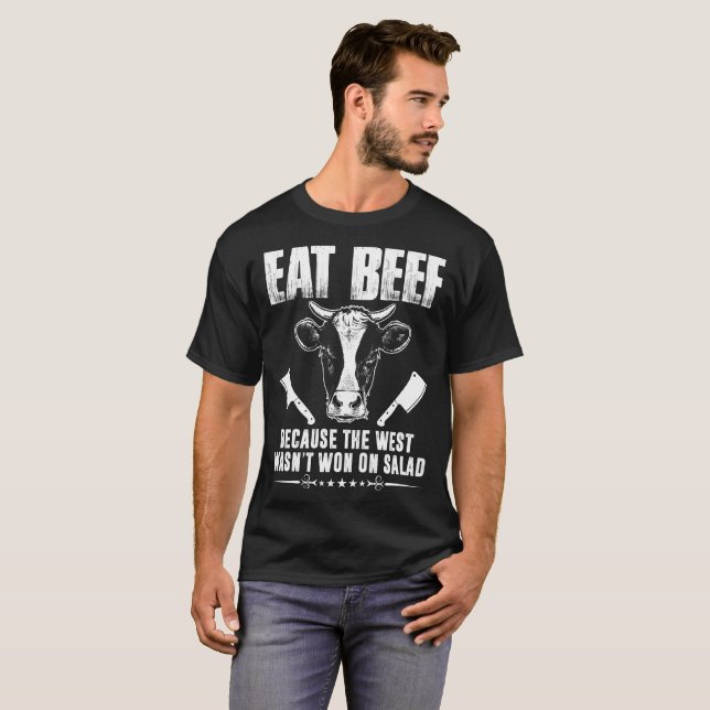 Camiseta Coma a carne porque o oeste não foi ganhado no (Frente Completa)