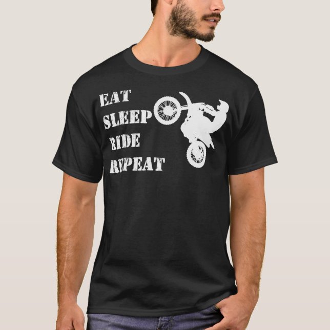 Camiseta Coma a cavalgada Repetir Dieta da Camada Motocross (Frente)