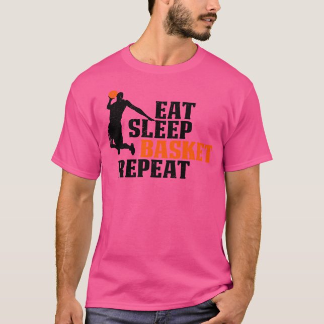 Camiseta Coma A Cesta De Sono Repete Presente Engraçado Par (Frente)