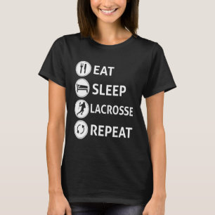 Camiseta Coma a Citação de Repetição de Lacrosse no Sono