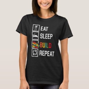 Camiseta Coma a compilação Repetição da montagem de tijolos