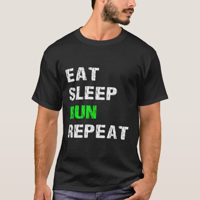 Camiseta Coma a execução de repouso Repetir Engraçado Execu (Frente)