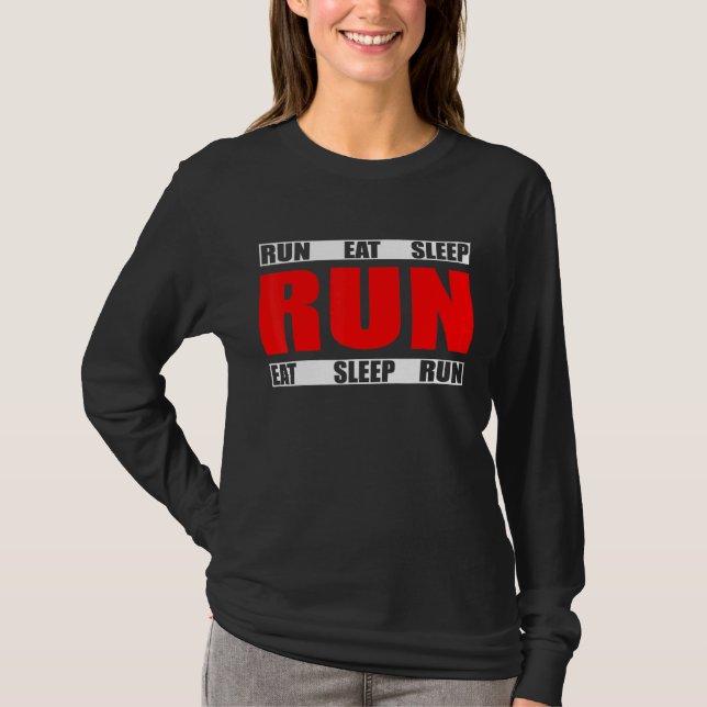 Camiseta Coma a execução do modo de latência Repetir - Cota (Frente)