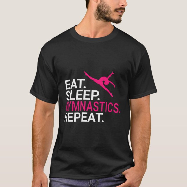 Camiseta Coma a ginástica do sono Repita o presente de Nata (Frente)