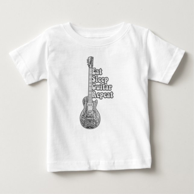 Camiseta Coma a guitarra de sono repetindo. (Frente)