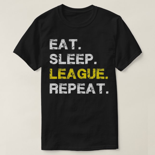 Camiseta Coma a Liga do Sono Repetir Presente de Jogos Desp (Frente do Design)