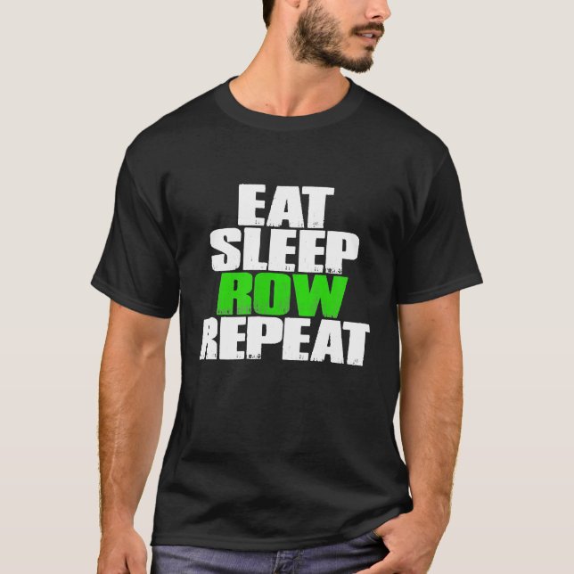 Camiseta Coma a Linha do Sono Repetir Presente Engraçado (Frente)