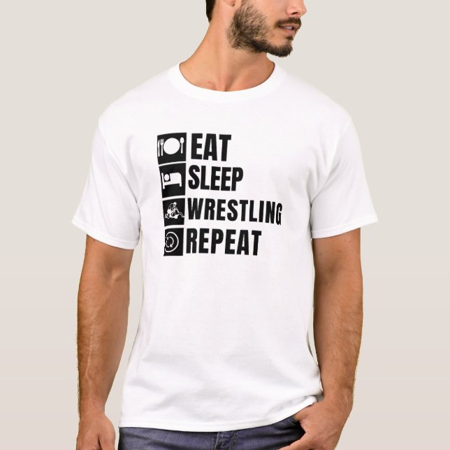 Camiseta Coma a Luta do sono Repetir Engraçado (Frente)