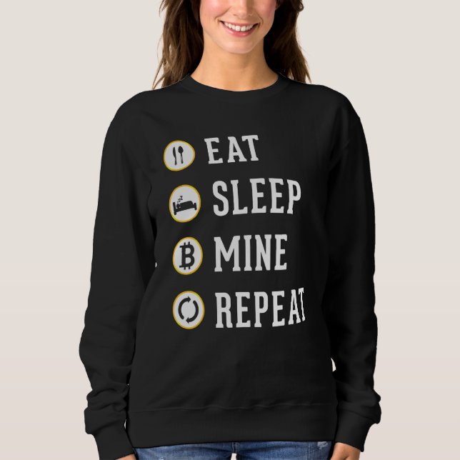 Camiseta Coma A Mina De Sono Repetir Criptomoeda Btc T (Frente)