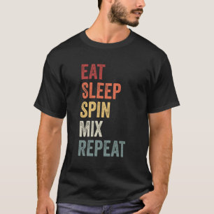 Camiseta Coma A Mix Da Gaveta De Repetição Dj Gift Do Sono