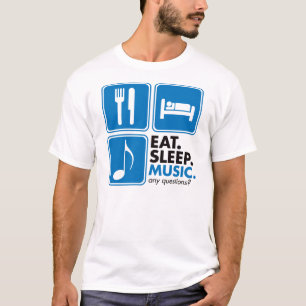 Camiseta Coma a música do sono - azul