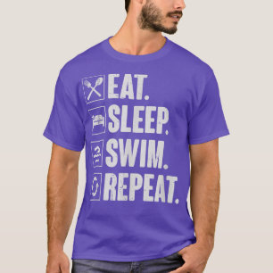 Camiseta Coma a Natação do sono RepetirNadar Presente Nadad