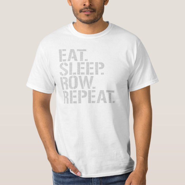 Camiseta Coma a repetição da fileira do sono (Frente)