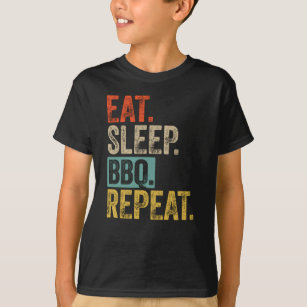 Camiseta Coma a repetição de repetição do churrasco de sono