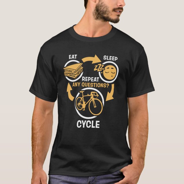 Camiseta Coma a repetição do ciclo do sono - ciclismo (Frente)
