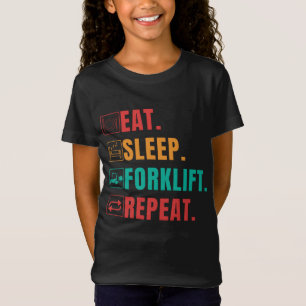 CAMISETA COMA A REPETIÇÃO DO FORKLIFT DE SONO - OPERADOR 