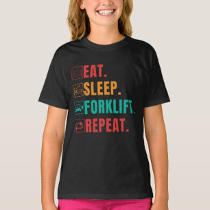 CAMISETA COMA A REPETIÇÃO DO FORKLIFT DE SONO - OPERADOR 