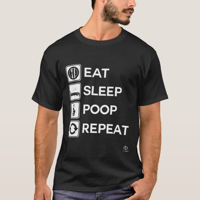 Camiseta Coma a repetir o cocô de sono (Frente)