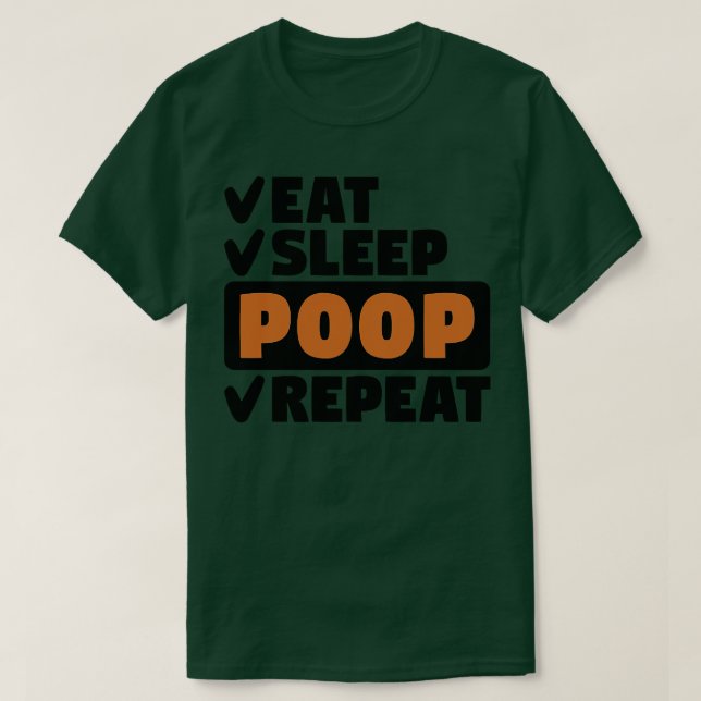 Camiseta Coma a repetir o cocô de sono (Frente do Design)
