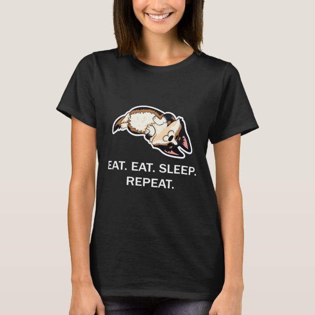 Camiseta Coma A Repouso Repetir Fonte Branca Tripla Colorid (Frente)