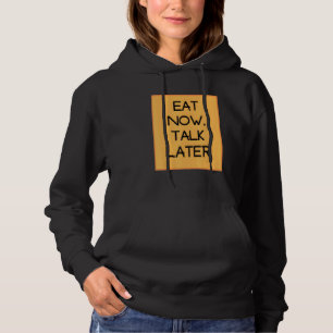 Camiseta Coma agora e converse mais tarde design laranja si